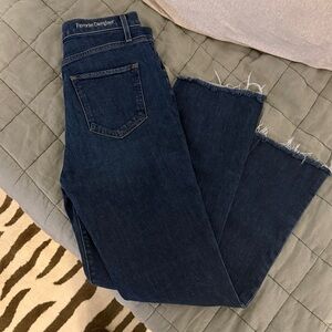 Favorite Daughter The Valentina Raw Hem Super High Rise Mini Boot Jeans Woodside